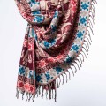 damski szal himalajski z Nepalu z wzorami etno w orientalnym stylu
