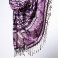 dlugi jesienny fioletowy sliwkowy damski szal szalik chusta we wzory na jesien na zime