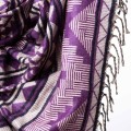 dlugi jesienny fioletowy sliwkowy damski szal szalik chusta we wzory na jesien na zime