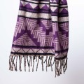damski szal himalajski z wzorami etno w orientalnym stylu śliwkowy fioletowy