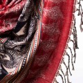 szal himalajski z orientalnym wzorem czerwony