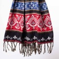 damski szal himalajski z wzorami etno czarny