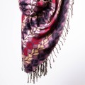 dlugi damski fioletowy sliwkowy szal szalik we wzory na jesien na zime