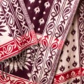 dlugi jesienny zimowy damski szal szalik bordowy burgundowy we wzory w kwiaty
