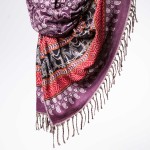 Szal ETHNO 23 mandala śliwkowy