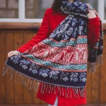 Szal ETHNO 13 granatowy