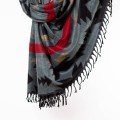 dlugi damski szary grafitowy szal szalik chusta we wzory boho na jesien na zime