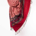 szal himalajski z wzorami etno boho czerwony