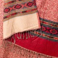 szal himalajski z wzorami etno boho czerwony