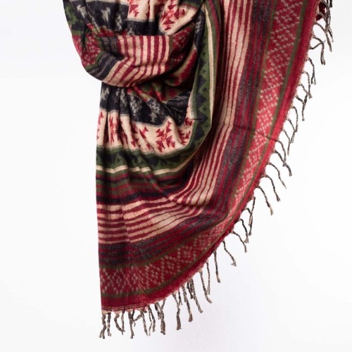 szal kocyk etno boho nepalski czerwony