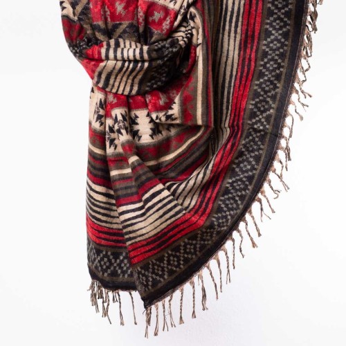 szal kocyk z wzorami etno boho