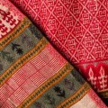 szal kocyk z wzorami etno boho czerwony