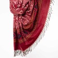 szal z wzorami etno boho wisniowy