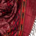 szal z wzorami etno boho wisniowy burgundowy