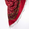 dlugi damski czerwony jesienny zimowy szal szalik we wzory boho