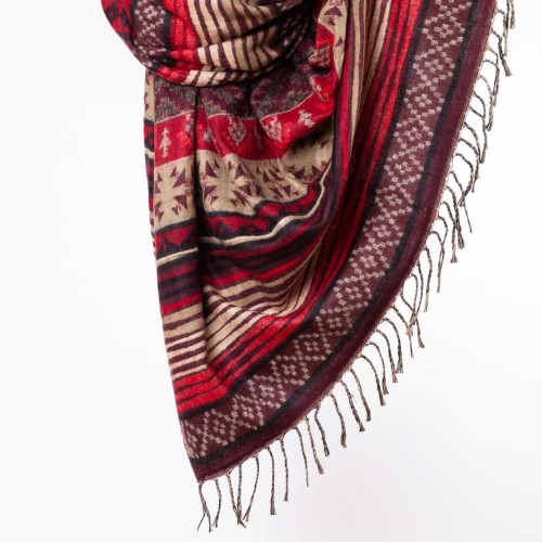 szal etno boho z wzorami