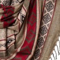 szal z wzorami etno boho khaki jasny