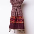 szal kocyk himalajski z wzorami etno boho burgundowy