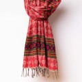 dlugi damski czerwony szal szalik chusta we wzory boho etno na jesien na zime