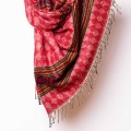 dlugi damski czerwony szal szalik chusta we wzory boho etno na jesien na zime