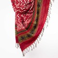 szal koc himalajski z wzorami etno boho czerwony