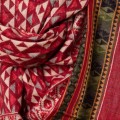 szal koc himalajski z wzorami etno boho czerwony