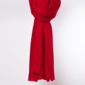 szal damski z kaszmiru i welny czerwony
