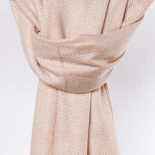 szal kaszmirowy welniany w jodelke morelowy