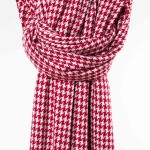 SZAL Z KASZMIRU I WEŁNY oversize 03 czerwona pepitka