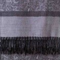 elegancki satynowy szal damski antracytowy srebrny grafitowy