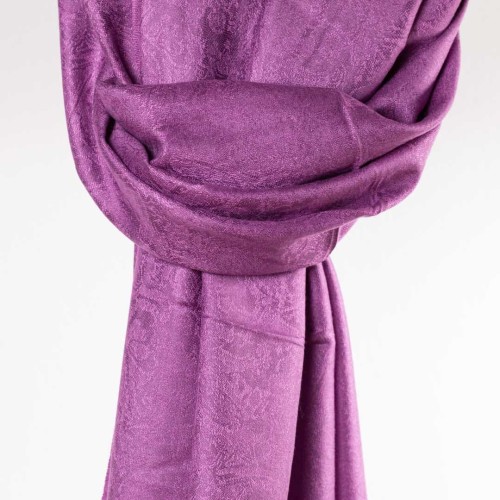 elegancki szal satynowy damski wrzosowy fioletowy