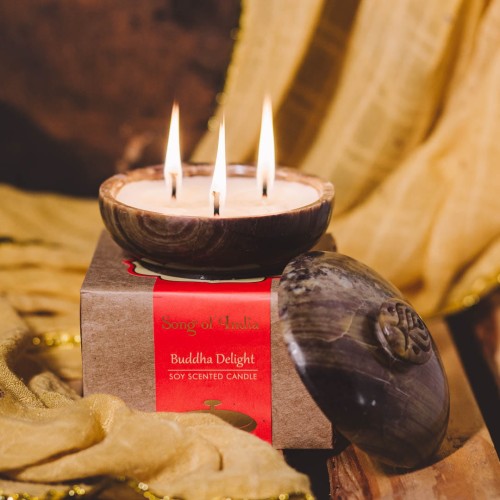 naturalna indyjska swieca sojowa buddha delight cytrusowo lesna