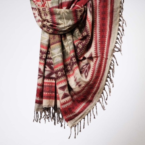 szal kocyk z wzorami etno boho