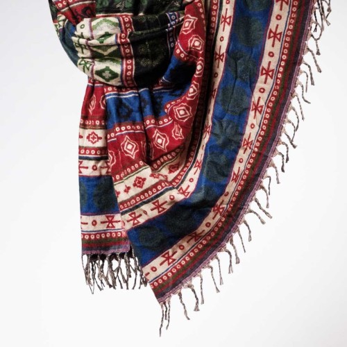 damski szal kocyk w kolorowe wzory etno boho