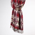 dlugi wisniowy sliwkowy szal szalik damski chusta we wzory na jesien na zime