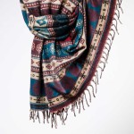 Szal ETHNO 07 śliwka z morskim