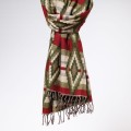 dlugi damski zielony czerwony szal szalik chusta indyjska we wzory na jesien na zime