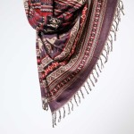 Szal ETHNO 86 śliwkowy