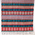 damski szal kocyk w kolorowe wzory etno boho z fredzlami