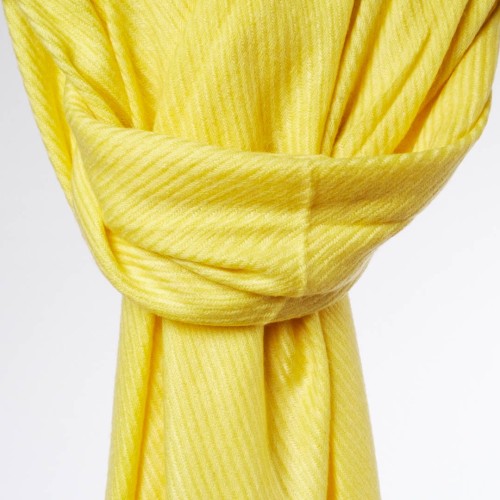 damski szal z kaszmiru welny zolty cytrynowy