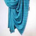 damski szal kaszmirowy welniany boho oversize turkusowy