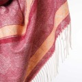 damski szal z dodatkiem kaszmiru w kolorowe wzory czerwony