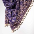 damski indyjski szal kocyk w orientalne wzory garantowy fiolet