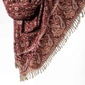 damski szal kocyk indyjski w orientalne wzory czekoladowy