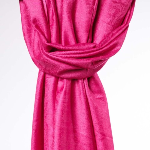 damski satynowy szal magenta rozowy