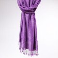 elegancki satynowy szal damski fioletowy