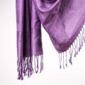 elegancki satynowy szal damski fioletowy