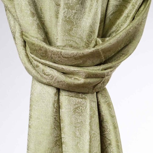 elegancki satynowy szal damski zielony oliwkowy