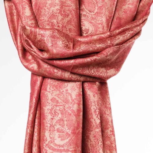 elegancki satynowy szal damski miedziany czerwony