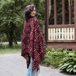 Szal ETHNO 50 burgundowy